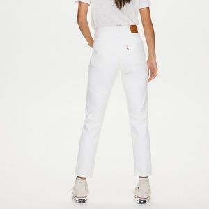 Levi’s 501 High rise white denim jean